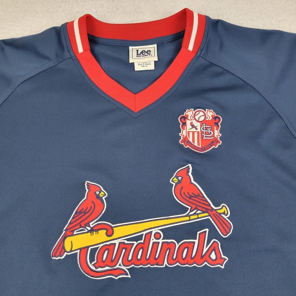 St. Louis Cardinals Shirt Mens XL Blue Red MLB Baseball Jersey Lee Sport Fan Tee - Picture 2 of 11